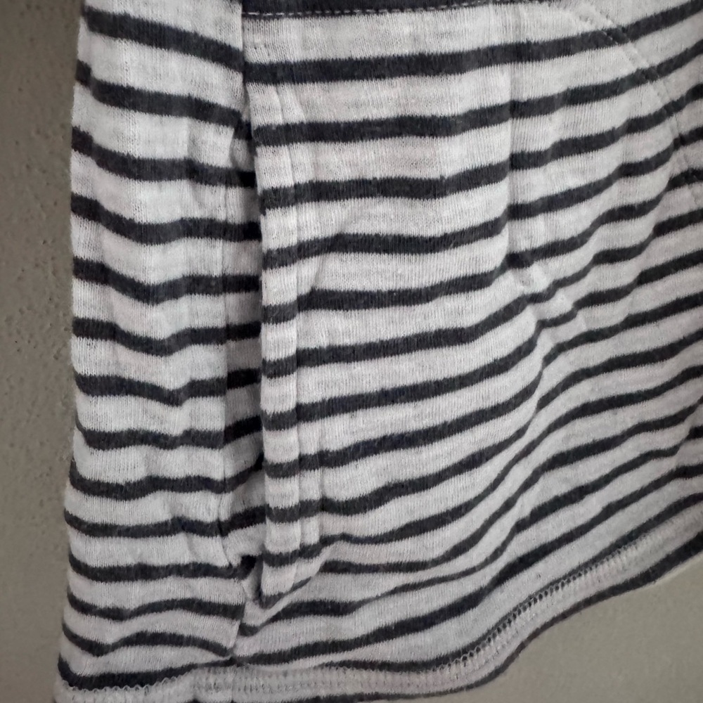 Toad & Co Size L Cowl Neck Long-Sleeved Top in white and blue - Picture 5 of 9